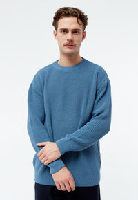 Givn Berlin Strickpullover GBBRENDAN loose Fit aus Bio-Baumwolle Sweater Cloudy Blue