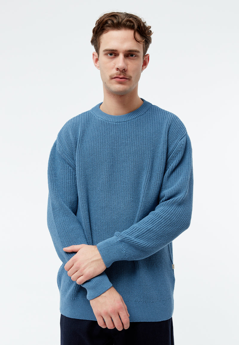Givn Berlin Strickpullover GBBRENDAN loose Fit aus Bio-Baumwolle Sweater Cloudy Blue