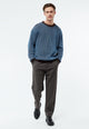 Givn Berlin Strickpullover GBBRENDAN loose Fit aus Bio-Baumwolle Sweater Coffee Brown / Cloudy Blue (Stripes)