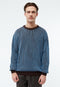 Givn Berlin Strickpullover GBBRENDAN loose Fit aus Bio-Baumwolle Sweater Coffee Brown / Cloudy Blue (Stripes)