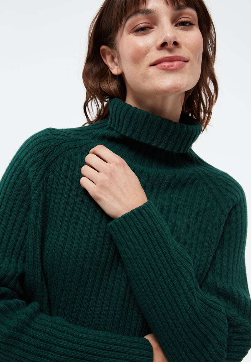Givn Berlin Strickpullover GBCASSIA mit Rollgragen aus recyceltem Wollgemisch Sweater Bottle Green
