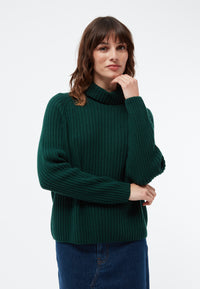 Givn Berlin Strickpullover GBCASSIA mit Rollgragen aus recyceltem Wollgemisch Sweater Bottle Green