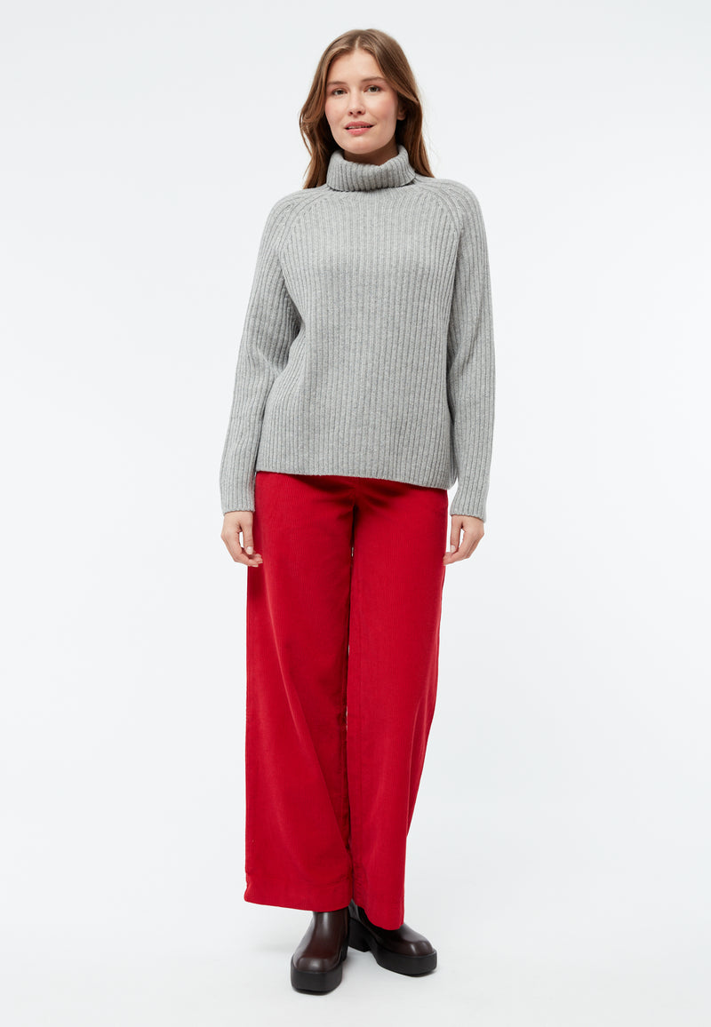 Givn Berlin Strickpullover GBCASSIA mit Rollgragen aus recyceltem Wollgemisch Sweater Mid Grey
