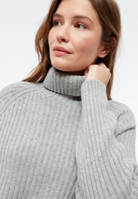 Givn Berlin Strickpullover GBCASSIA mit Rollgragen aus recyceltem Wollgemisch Sweater Mid Grey