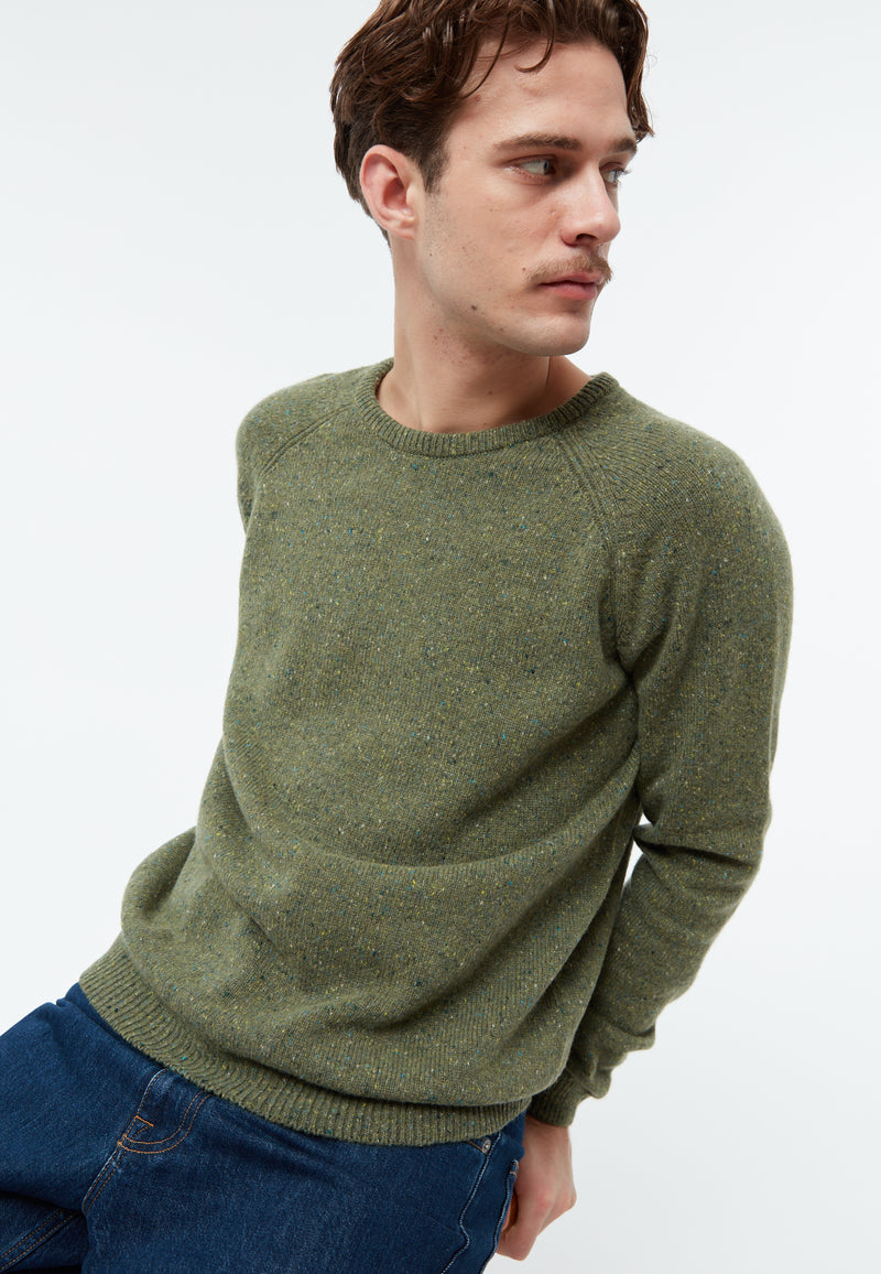 Givn Berlin Strickpullover GBCOOPER aus recyceltem Wollgemisch Sweater Khaki