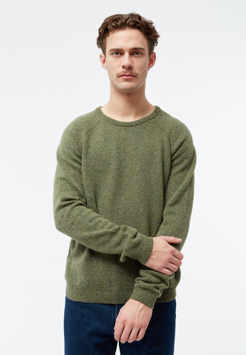 Givn Berlin Strickpullover GBCOOPER aus recyceltem Wollgemisch Sweater Khaki