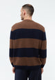 Givn Berlin Strickpullover GBIVAN aus recycelter Wolle Sweater Oak Brown / Midnight Blue (Stripes)