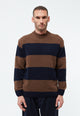 Givn Berlin Strickpullover GBIVAN aus recycelter Wolle Sweater Oak Brown / Midnight Blue (Stripes)