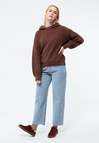 Givn Berlin Strickpullover GBMARIELLA relaxed Fit aus Bio-Baumwolle mit Kaputze Sweater Burned Brown