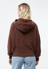 Givn Berlin Strickpullover GBMARIELLA relaxed Fit aus Bio-Baumwolle mit Kaputze Sweater Burned Brown