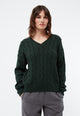 Givn Berlin Strickpullover GBRAMEA mit Zopfmuster aus Bio-Baumwolle Sweater Bottle Green