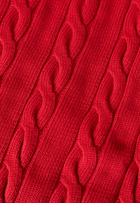 Givn Berlin Strickpullover GBRAMEA mit Zopfmuster aus Bio-Baumwolle Sweater Crimson