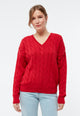 Givn Berlin Strickpullover GBRAMEA mit Zopfmuster aus Bio-Baumwolle Sweater Crimson