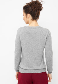 Givn Berlin Strickpullover LOUISA aus recycelter Wolle Sweater Grey Melange