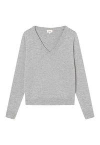 Givn Berlin Strickpullover LOUISA aus recycelter Wolle Sweater Grey Melange