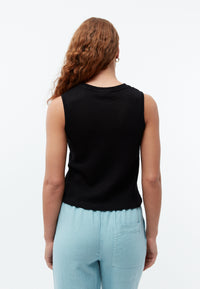 Givn Berlin Stricktop GBSHIRLEY cropped aus Bio-Baumwolle im Jacquard Muster Top Black (Jacquard)