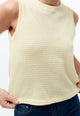 Givn Berlin Stricktop GBSHIRLEY cropped aus Bio-Baumwolle im Jacquard Muster Top Creamy Yellow (Jacquard)