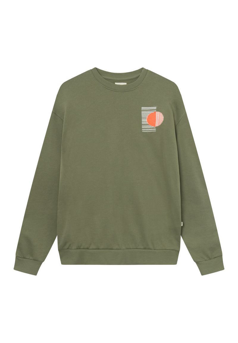 Givn Berlin Sweater CEDRICO (Abstract) relaxed Fit aus Bio-Baumwolle Sweater Nephrite Green