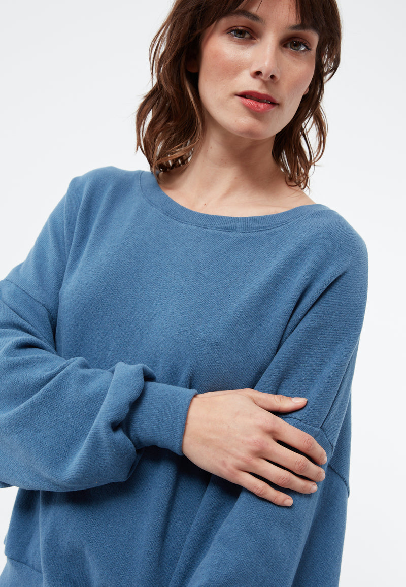 Givn Berlin Sweater GBADA loose Fit aus recycelter Baumwolle Sweater Distant Blue