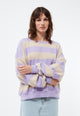 Givn Berlin Sweater GBADA loose Fit aus recycelter Baumwolle Sweater Light Beige / Light Amethyst (Stripes)
