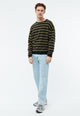 Givn Berlin Sweater GBANTHONY aus recycelter Baumwolle Sweater Dark Grey / Khaki (Stripes)