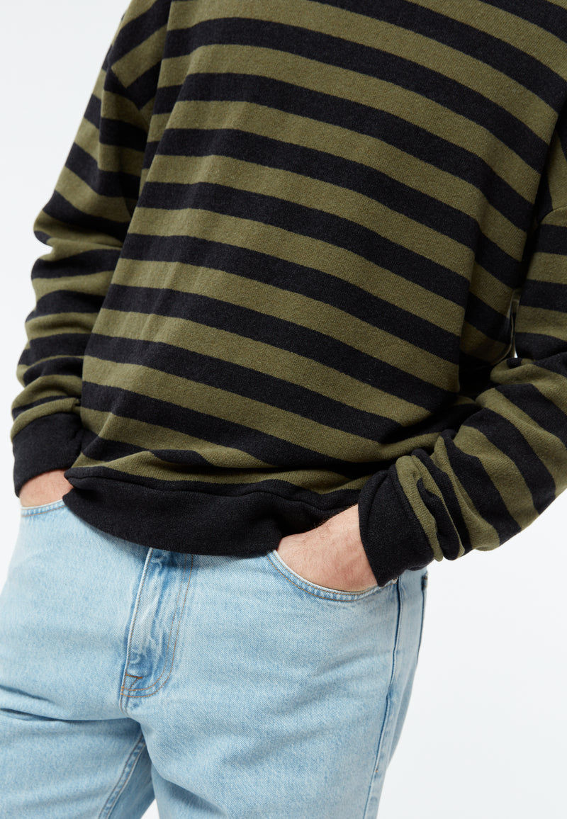 Givn Berlin Sweater GBANTHONY aus recycelter Baumwolle Sweater Dark Grey / Khaki (Stripes)