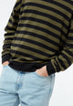 Givn Berlin Sweater GBANTHONY aus recycelter Baumwolle Sweater Dark Grey / Khaki (Stripes)