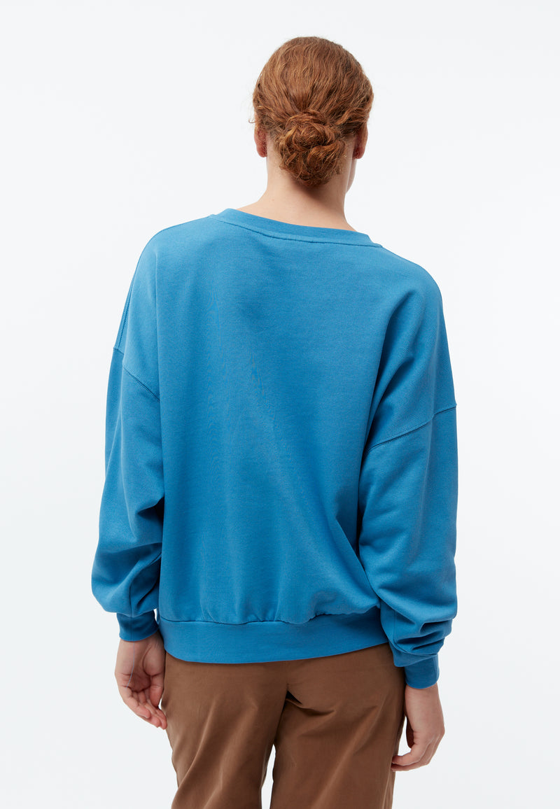 Givn Berlin Sweater GBARIANA oversize aus Bio-Baumwolle mit Stickerei Sweater Gentle Blue