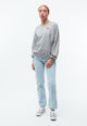 Givn Berlin Sweater GBARIANA oversize aus Bio-Baumwolle mit Stickerei Sweater Grey Melange