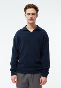 Givn Berlin Sweater GBBELA aus recycelter Baumwolle mit Kragen Sweater Blue
