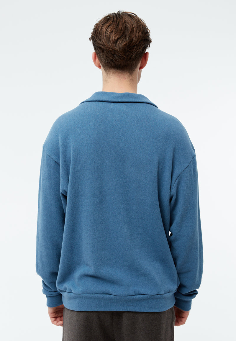 Givn Berlin Sweater GBBELA aus recycelter Baumwolle mit Kragen Sweater Distant Blue