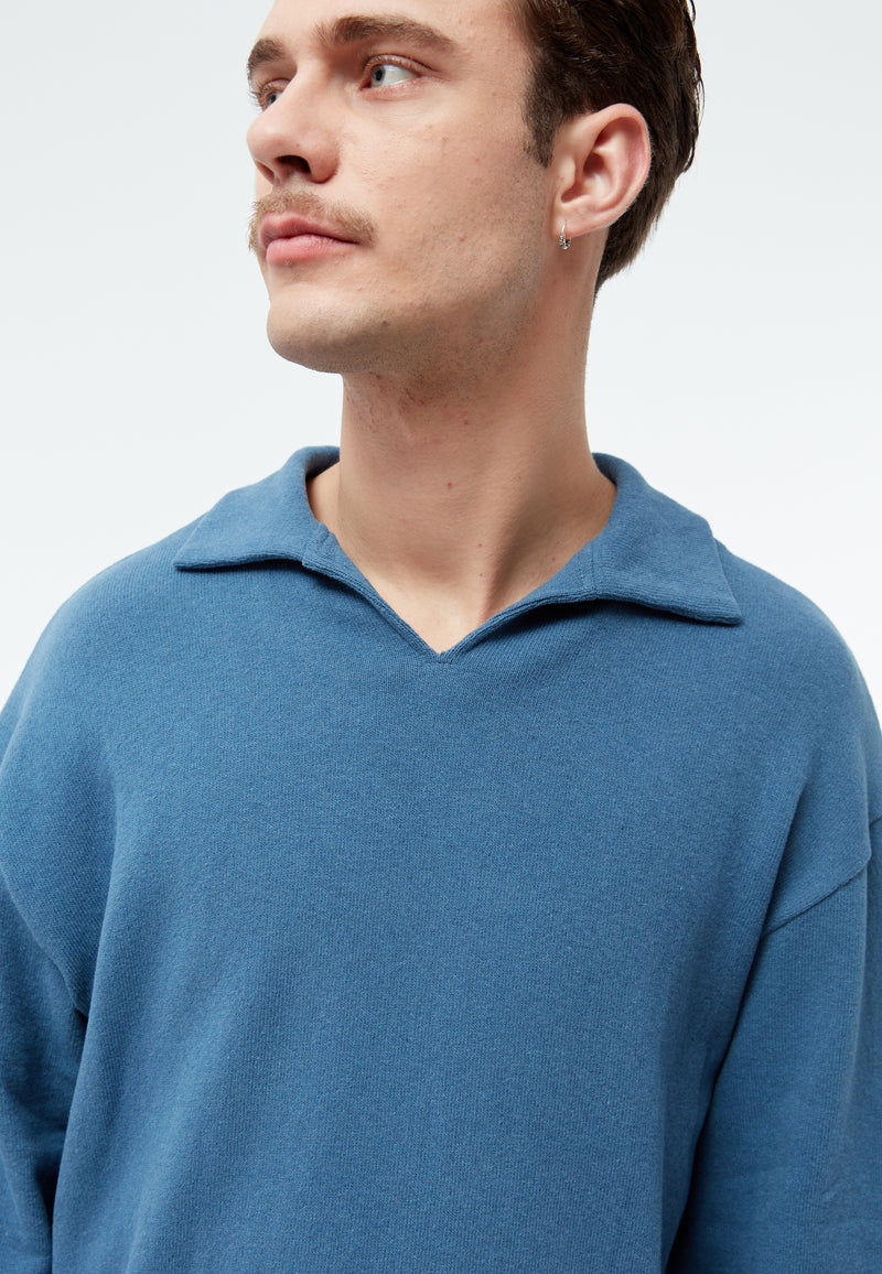 Givn Berlin Sweater GBBELA aus recycelter Baumwolle mit Kragen Sweater Distant Blue
