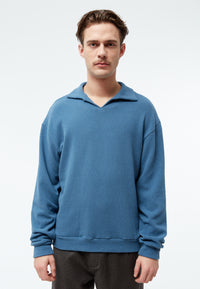 Givn Berlin Sweater GBBELA aus recycelter Baumwolle mit Kragen Sweater Distant Blue