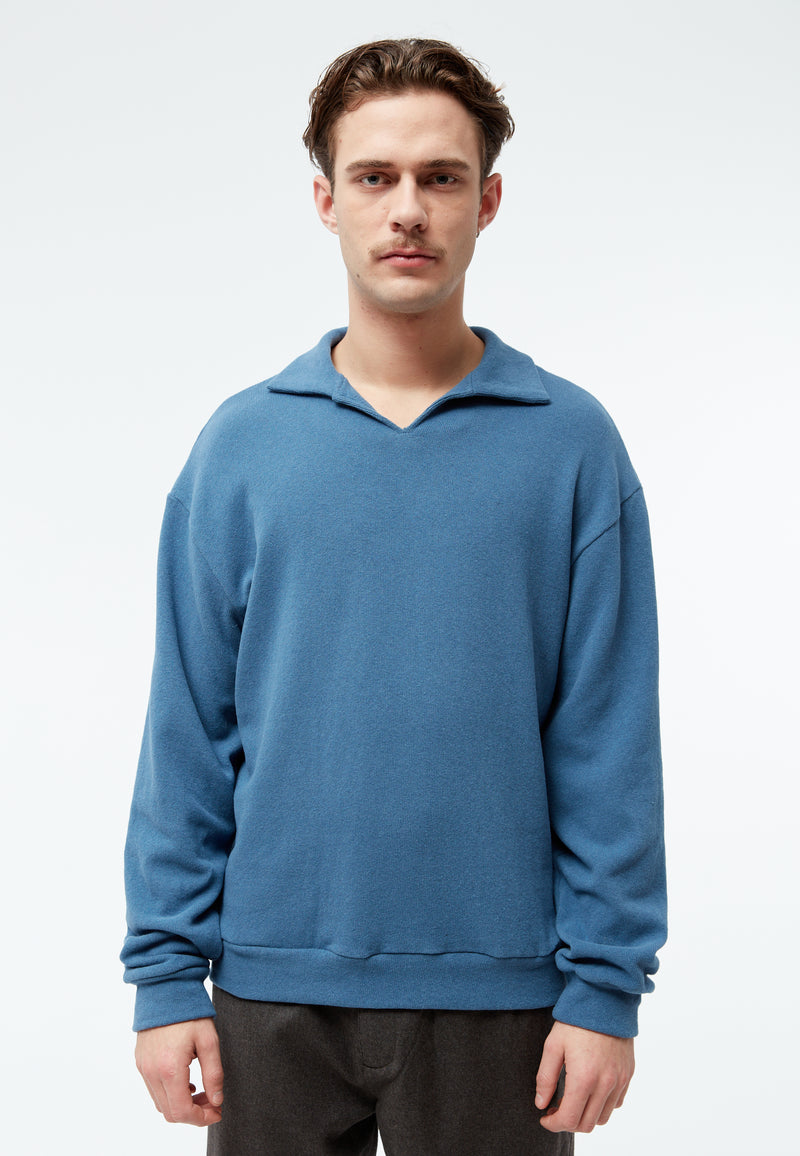 Givn Berlin Sweater GBBELA aus recycelter Baumwolle mit Kragen Sweater Distant Blue