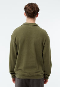 Givn Berlin Sweater GBBELA aus recycelter Baumwolle mit Kragen Sweater Khaki