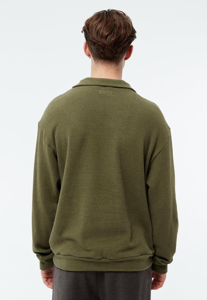 Givn Berlin Sweater GBBELA aus recycelter Baumwolle mit Kragen Sweater Khaki