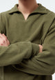 Givn Berlin Sweater GBBELA aus recycelter Baumwolle mit Kragen Sweater Khaki