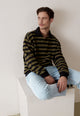 Givn Berlin Sweater GBBELA aus recycelter Baumwolle mit Kragen Sweater Dark Grey / Khaki (Stripes)