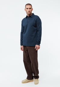 Givn Berlin Sweater GBHANNES aus Bio-Baumwolle mit Kragen und Knopfleiste Sweater Midnight Blue