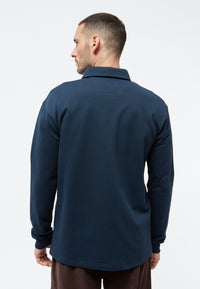 Givn Berlin Sweater GBHANNES aus Bio-Baumwolle mit Kragen und Knopfleiste Sweater Midnight Blue