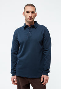 Givn Berlin Sweater GBHANNES aus Bio-Baumwolle mit Kragen und Knopfleiste Sweater Midnight Blue