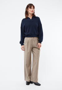 Givn Berlin Sweater GBRESA aus recycelter Baumwolle mit Kragen Sweater Blue