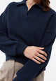 Givn Berlin Sweater GBRESA aus recycelter Baumwolle mit Kragen Sweater Blue
