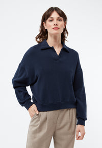 Givn Berlin Sweater GBRESA aus recycelter Baumwolle mit Kragen Sweater Blue