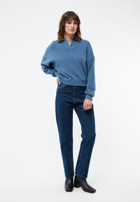 Givn Berlin Sweater GBRESA aus recycelter Baumwolle mit Kragen Sweater Distant Blue