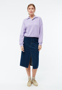Givn Berlin Sweater GBRESA aus recycelter Baumwolle mit Kragen Sweater Light Amethyst
