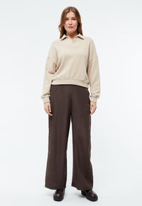 Givn Berlin Sweater GBRESA aus recycelter Baumwolle mit Kragen Sweater Light Beige