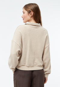 Givn Berlin Sweater GBRESA aus recycelter Baumwolle mit Kragen Sweater Light Beige