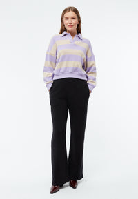 Givn Berlin Sweater GBRESA aus recycelter Baumwolle mit Kragen Sweater Light Beige / Light Amethyst (Stripes)