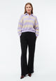 Givn Berlin Sweater GBRESA aus recycelter Baumwolle mit Kragen Sweater Light Beige / Light Amethyst (Stripes)